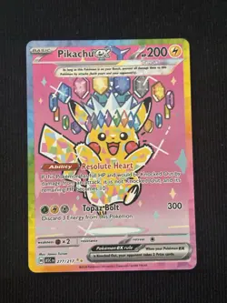 Nintendo Pikachu ex 277/217 Stellar Crown SIR Full Art Holo English - Image 3