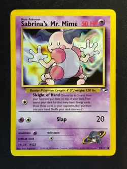 Sabrina's Mr. Mime 94/132 Common Gym Heroes Pokemon Lightly Played - Image 1