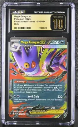 CGC PRISTINE 10 MEGA GENGAR EX POKEMON PHANTASMAL FLAMES 056/094 - Image 1