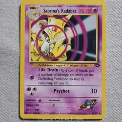Pokemon Gym Challenge 58/132 Sabrina's Kadabra - Uncommon - Heavily Played - Image 1