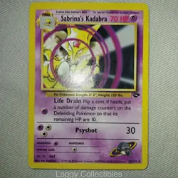 Pokemon Gym Challenge 58/132 Sabrina's Kadabra - Uncommon - Heavily Played - Image 3