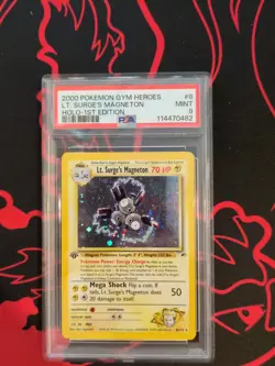 2000 POKEMON GYM HEROES HOLO-1ST EDITION #8 LT. SURGE'S MAGNETON PSA 9 - Image 3