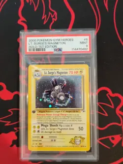 2000 POKEMON GYM HEROES HOLO-1ST EDITION #8 LT. SURGE'S MAGNETON PSA 9 - Image 4