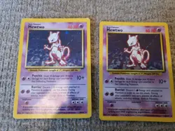 2x Mewtwo 010/102 Base Set Heavy Play Holo Rare HP Pokemon 1999 - Image 1