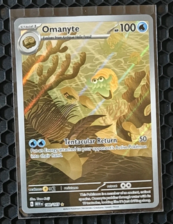 Pokemon TCG Omanyte 180/165 Sv: Scarlet & Violet 151 Illustration Rare - Image 1