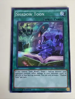 Yugioh - Shadow Toon x 3 - 1st Edition Super Rare Blue NM - Free Holo Card - B - Image 2