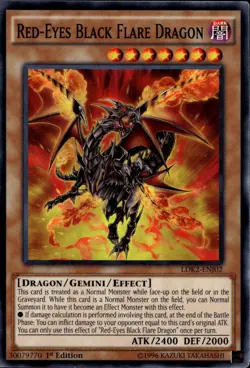 Yu-Gi-Oh! Red-Eyes Black Flare Dragon Common LDK2-ENJ02 - Image 1