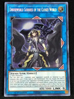 YUGIOH UNDERWORLD GODDESS OF THE CLOSED WORLD BLVO-EN050 1ST SECRET (NM) - Image 1