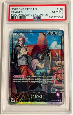 PSA 10 One Piece Shanks PSA Magazine Exclusive OP09 001 Gem Mint - Image 1