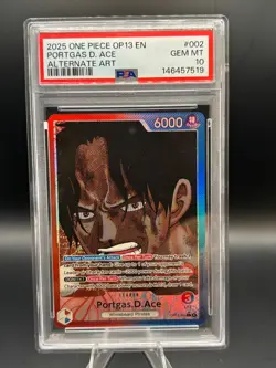 One Piece - OP13-002 Alternate Art Leader - Portgas.D.Ace - PSA 10 - Image 1