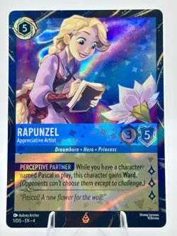 Disney Rapunzel - Appreciative Artist Promo Foil Card 1/DIS-EN-4 Lorcana TCG - Image 1