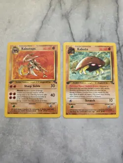 Pokemon TCG Vintage Kabutops Kabuto Fossil Non Holo 1st Edition - Image 1