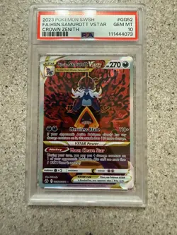 PSA 10 Pokemon Hisuian Samurott Vstar GG52 Crown Zenith. NEW CERT 8/25 - Image 1