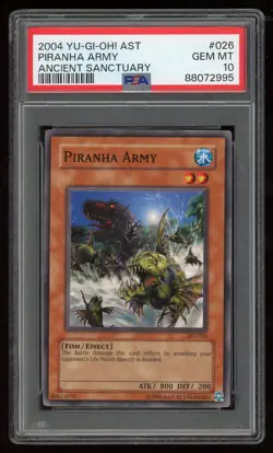 2004 Yugioh Ancient Santuary Piranha Army AST-026 PSA 10 - Image 1