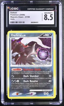 CGC 8.5 Darkrai 2008 Majestic Dawn 3/100 Holo Pokemon Card - Image 1
