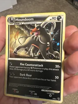 Houndoom 5/90 Holo Rare HGSS Undaunted Pokemon LP- / MP+ With Swirl - Image 3