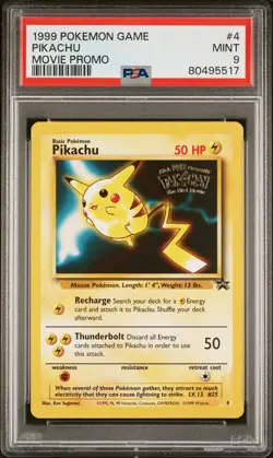 1999 Pokemon Game Movie #4 Pikachu Movie Promo PSA 9 - Image 1