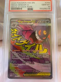 2026 POKEMON ASC EN-ASCENDED HEROES MEGA ATTACK RARE #269 MEGA GENGAR EX PSA 10 - Image 1