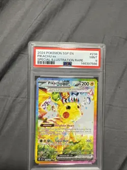 Pikachu EX 238/191 Special Illustration Rare Ssp En Surging Sparks Pokemon PSA 9 - Image 1