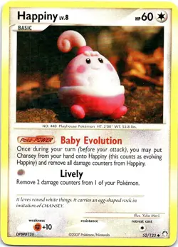 Happiny 52/123 Uncommon Mysterious Treasures Pokemon Hp - Image 1