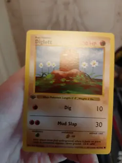 1st Edition Shadowless Diglett 47/102 Base Set Rare Vintage Pokemon Card - NM+ - Image 3