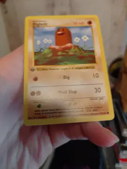 1st Edition Shadowless Diglett 47/102 Base Set Rare Vintage Pokemon Card - NM+ - Image 5