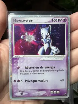 2004 Pokemon Ex Mewtwo Ex-Holo Ruby & Sapphire Spanish NM-LP With Swirl - Image 2