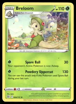 Breloom 004/172 Rare Brilliant Stars Pokemon Near Mint - Image 1