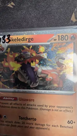 Pokemon - Skeledirge 031/191 Black Star Promo Cosmos Holo LP SWIRL - Image 3