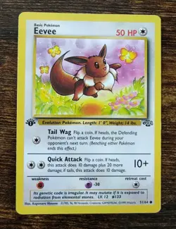 Pokemon Jungle 1st Edition Eevee 51/64 Non Holo LP- - Image 1