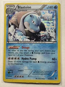 Blastoise 16/101 - Plasma Blast Holo Rare Pokemon Card - Image 1