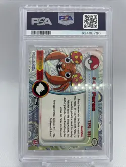 #46 Paras Topps TV Animation Series 1 Black Logo Pokemon Card PSA 9 MINT - Image 2