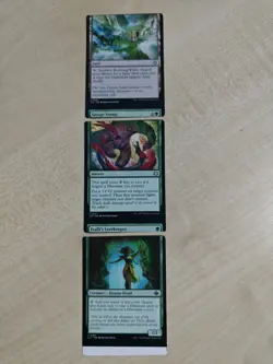 MTG Misprint 3 Card Miscut Evolving Wilds Savage Stomp Ixalli's Lorekeeper - Image 1