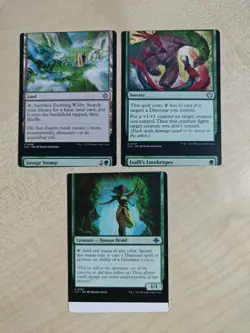 MTG Misprint 3 Card Miscut Evolving Wilds Savage Stomp Ixalli's Lorekeeper - Image 3