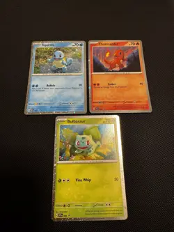 2023 Pokemon TCG SV 151 Poster Collection 3-Card Holo Promo Set Squirtle Swirl - Image 1