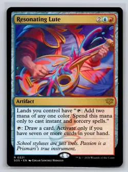 Resonating Lute 221 Rare Secrets of Strixhaven Magic: The Gathering Near Mint - Image 1