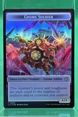MTG Gnome Gnome Soldier Double-sided Token FOIL 0016/0003 LCI NM/M - Image 1
