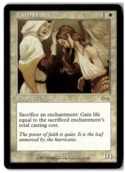 MTG Faith Healer - Urza's Saga Moderately Played English - Image 1
