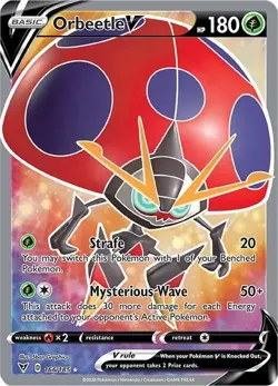 Pokemon - Orbeetle V (Full Art) Holo - SWSH04: Vivid Voltage 166/185 (NM) - Image 1