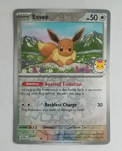 Eevee Prismatic Evolutions 074/131 Holo Pokemon Day 2025 Card NM - Image 1