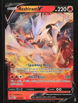 Reshiram V 024/195 SWSH12: Silver Tempest Ultra Rare Pokemon Card - Image 1