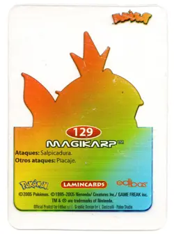 MAGIKARP #129 LAMINCARD COLECCION POKEMON LAMINCARDS 2005 EDIBAS (USADA) - Image 2