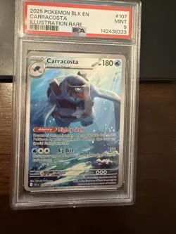 2025 Pokemon Carracosta Illustration Rare Black Bolt 107/086 PSA 9 MINT - Image 1