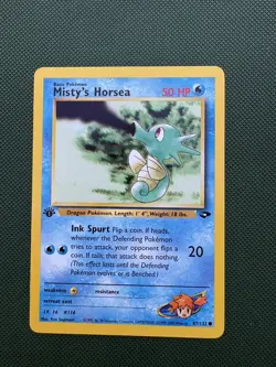 Misty’s Horsea 1st Edition Gym Challenge 87/132 WOTC Vintage Pokemon - Image 1