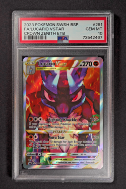 2023 Pokemon Lucario VSTAR SWSH291 BSP Promo Crown Zenith ETB PSA 10 GEM MINT - Image 1