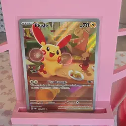 Pokemon TCG Plusle 193/182 SV04 Paradox Rift Illustration Rare Holo 70 HP - Image 1