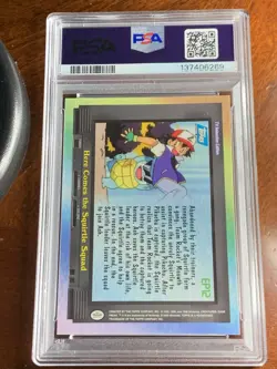 2000 Topps Pokemon TV #EP12 Here Comes the Squirtle Squad Foil Series 2 PSA 7 NM - Image 2