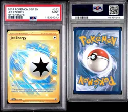 PSA 9 MINT JET ENERGY Hyper Rare SSP EN-SURGING SPARKS #252 Pokemon Card 2024 - Image 3