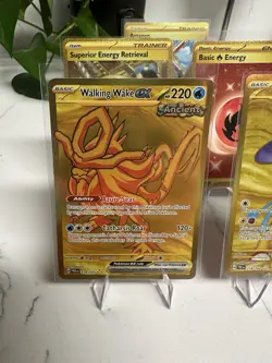 TCG Gold Pokemon Card Lot (5) Walking Wake Raging Volt Energy Artazon - Image 2
