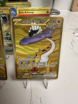 TCG Gold Pokemon Card Lot (5) Walking Wake Raging Volt Energy Artazon - Image 3